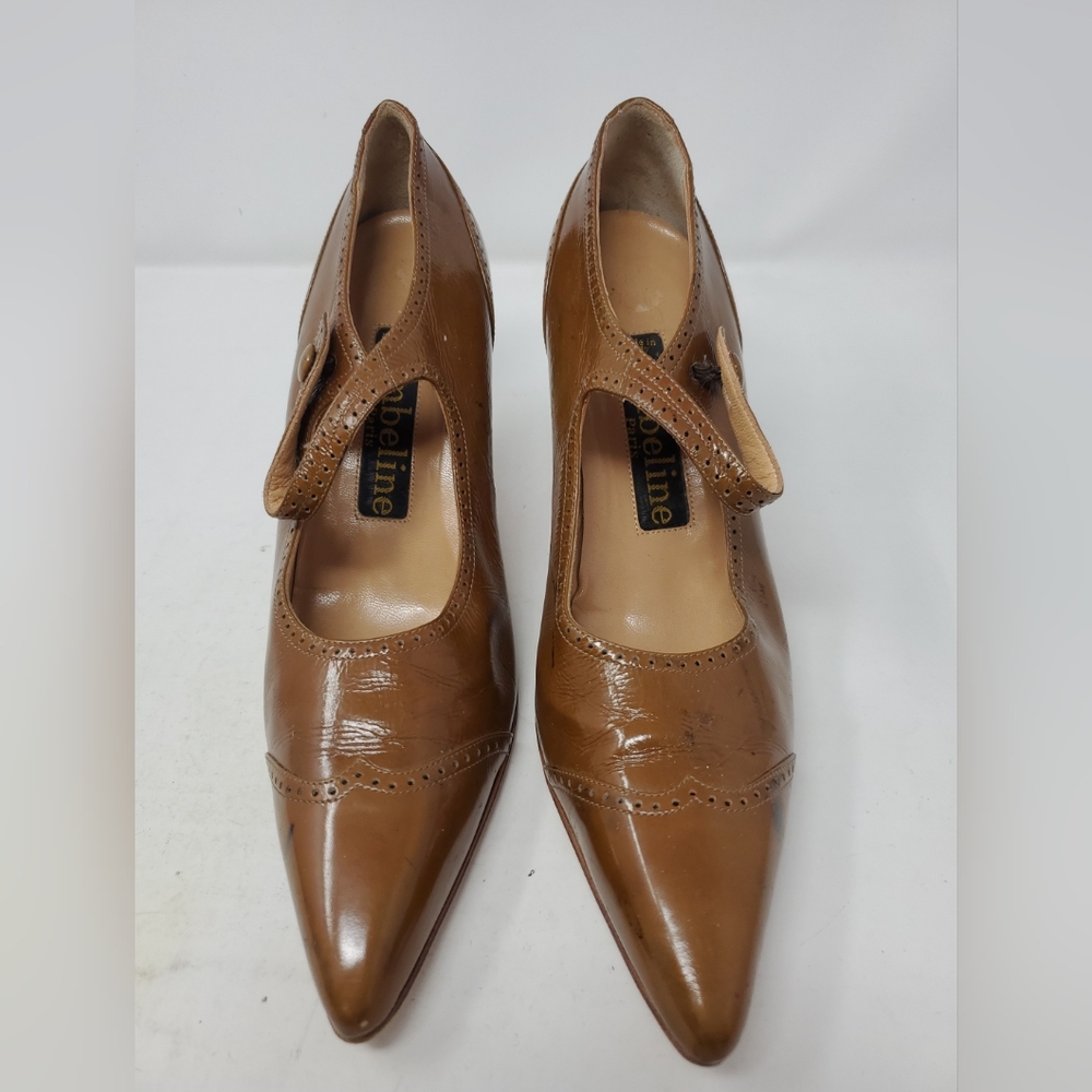 Ombeline Paris Leather Mule Pump Heels sz 38/7.5  Italian 7SRL002